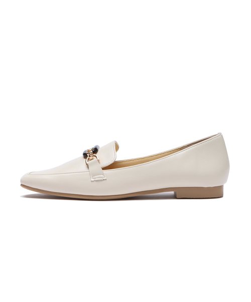 JE-2123　SQUARE CLEARBIT LOAFER　IVORY　677736-0002