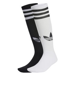 IW8610　U KNEE SOCK 2P　WHITE/BLACK　682968-0001