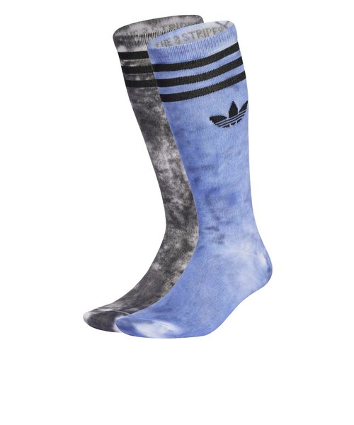 IX7637　U HIGH TIEDYE SOCKS 2P　BLK/BLUE　682984-0001