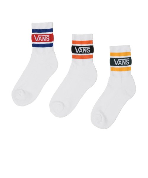 124K7210700　MULTI LINE 3PACK QUARTER SOCKS　MULTI　682211-0001