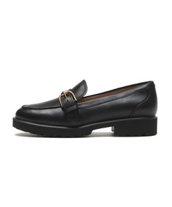 W30773　W GIANA BUCKLE LOAFERS　BLACK LTR　687318-0001