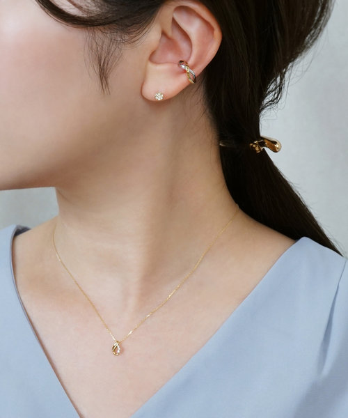 Solo Pierce】[ セカンドピアス]K18 ダイヤモンド パヴェサークル