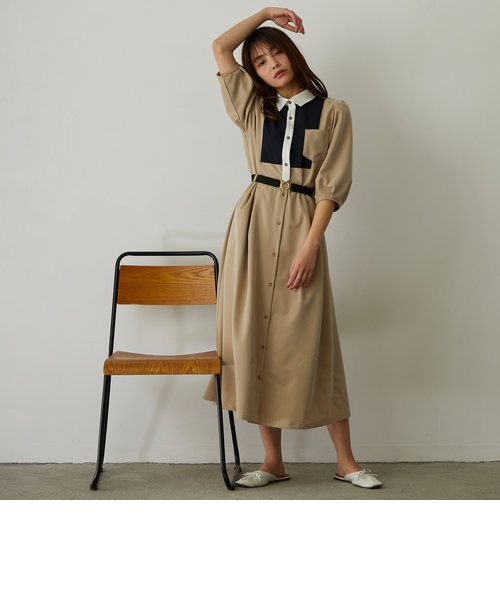 ブザム配色ワンピース Nicole ニコル の通販 Mall