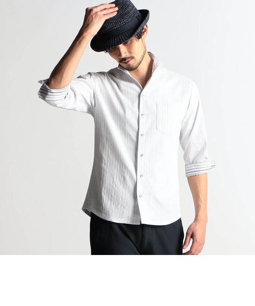 イタリアンカラー７分袖シャツ | NICOLE（ニコル）の通販 - &mall