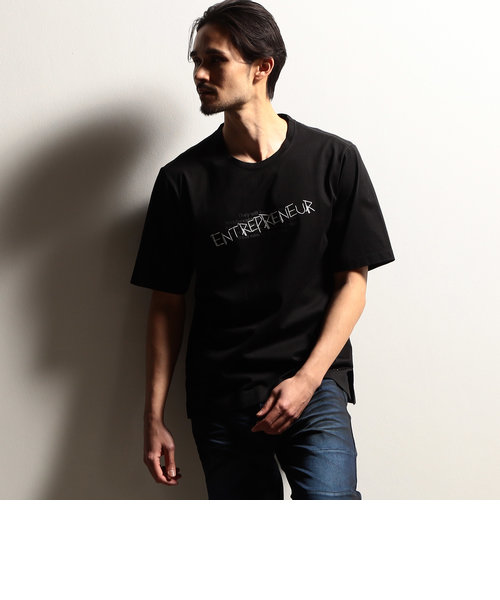 【RIELABO】ロゴデザインクルーネック半袖Tシャツ