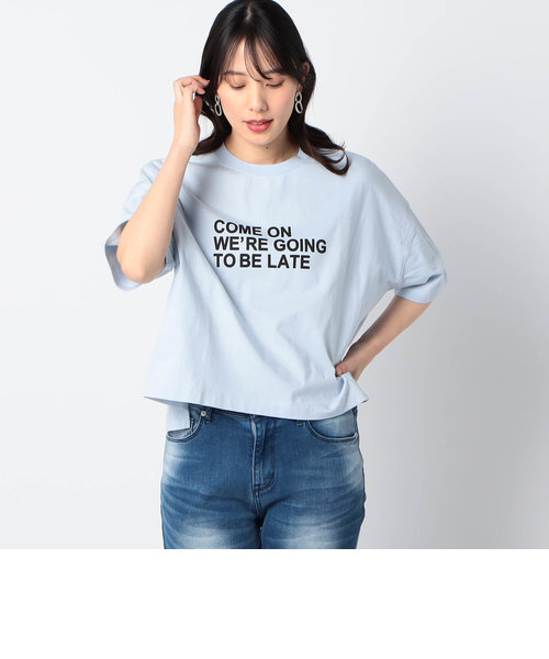 サステナブルコットンショート丈ワイドTシャツ