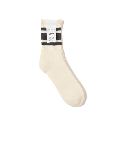 decka quality socks x B:MING by BEAMS / 別注 ヘビーウェイト 生成り ライン ソックス