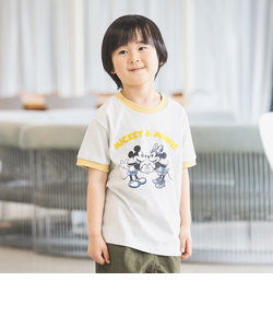 Disney / B:MING by BEAMS / MICKEY ＆ MINNIE リンガー プリント Tシャツ（80～150cm）