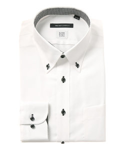 BASIC／COOL MAX／ボタンダウンカラードレスシャツ 織柄