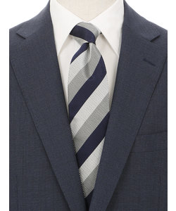 【JAPAN MADE】シルクコットン ストライプ×織柄ネクタイ