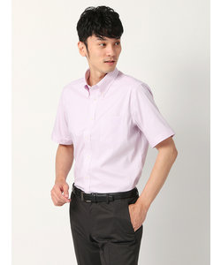 ワイシャツ／半袖／形態安定／COOL MAX／ボタンダウンカラー／織柄／FIT／ドレスシャツ