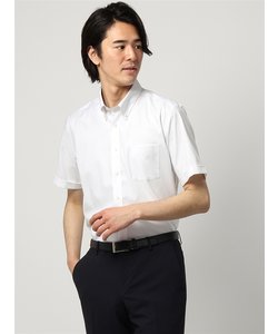 ワイシャツ／半袖／形態安定／COOL MAX／ボタンダウンカラー／織柄／BASIC／ドレスシャツ