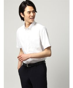 ワイシャツ／半袖／形態安定／COOL MAX／ボタンダウンカラー／無地／FIT／ドレスシャツ