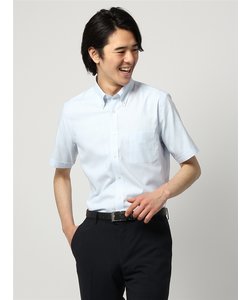 ワイシャツ／半袖／形態安定／COOL MAX／ボタンダウンカラー／織柄／FIT／ドレスシャツ