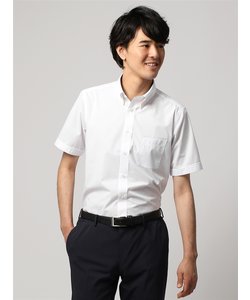 ワイシャツ／半袖／形態安定／ボタンダウンカラー／無地／FIT／ドレスシャツ