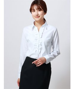 フリル＆スキッパーカラーシャツ／Easy Care Stretch Blouse／destyle