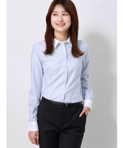 クレリック＆レギュラーカラーシャツ／High Quality Blouse ／ストライプ