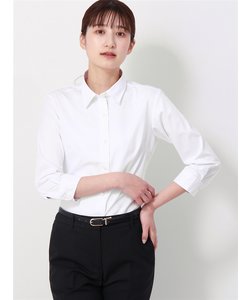 レギュラーカラー／7分袖／Easy Care Stretch Blouse／無地／destyle