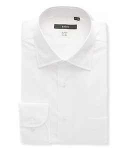 ワイシャツ／長袖／形態安定／COOL MAX／ワイドカラー／織柄／BASIC／ドレスシャツ