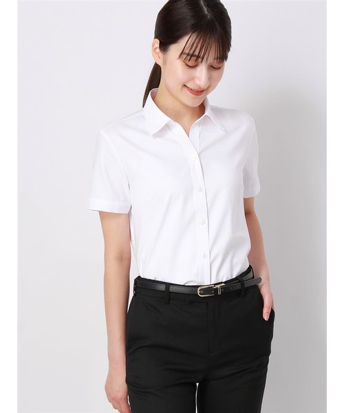 スキッパーカラーシャツ／半袖／Easy Care Stretch Blouse／destyle