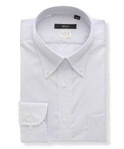 ワイシャツ／長袖／形態安定／ノンアイロンストレッチ／ボタンダウンカラー／BASIC／ドレスシャツ