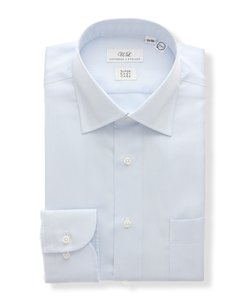 ワイシャツ／長袖／形態安定／RENU／ワイドカラー／ヘリンボーン／FIT／ドレスシャツ