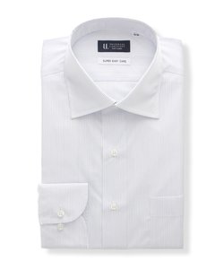 ワイシャツ／長袖／形態安定／COOL MAX／ワイドカラー／ピンストライプ／FIT／ドレスシャツ