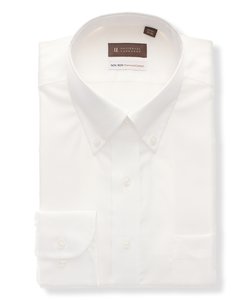 ワイシャツ／長袖／形態安定／ノンアイロン／ボタンダウンカラー／織柄／BASIC／ドレスシャツ