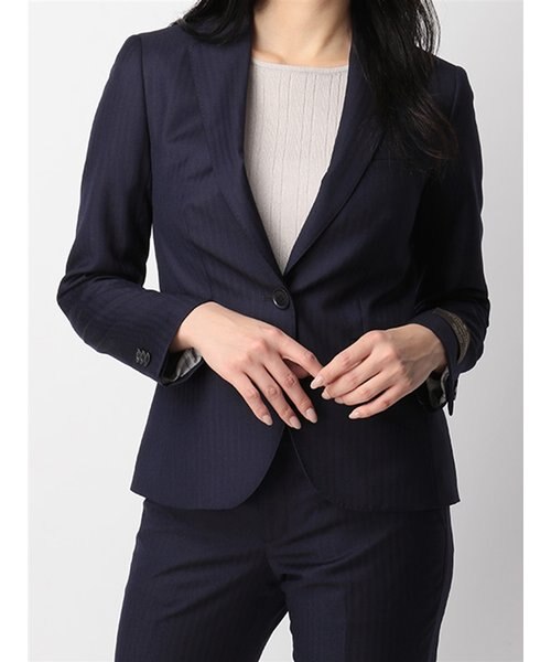 美品✨ユニバーサルランゲージ カノニコ シャドーストライプ 光沢生地