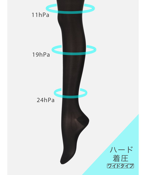 【美脚Labo】厚手弾性着圧ストッキングハードワイドタイプ