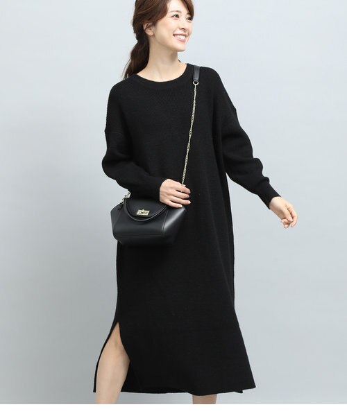 大人かわいいデート服秋のニットワンピース Mall