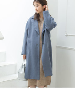 【蓄熱+静電気防止加工】【WOOL100%】チェスターコート