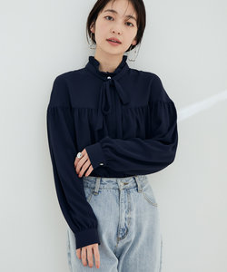 【洗える】KAMAKURA SHIRTコラボレーションフリルボウタイブラウス