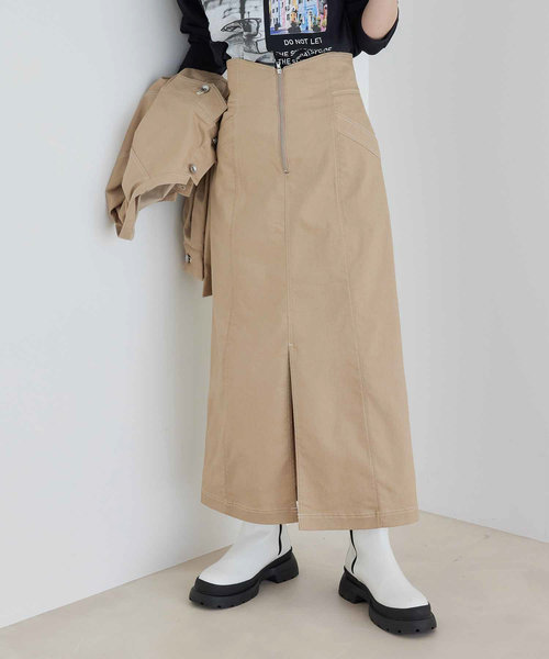 WEB限定】ストレッチツイル美シルエットスリットタイトスカート