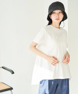 【ORGABITS(R)】異素材切り替えティアードチュニックTシャツ【sustainable】