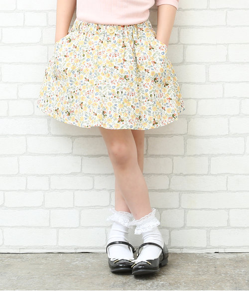 【ROPE’ PICNIC KIDS】フラワープリントパンツ付スカート