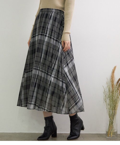 シアーチェックプリーツスカート