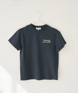 【KIDS】配色メッセージ半袖Tシャツ