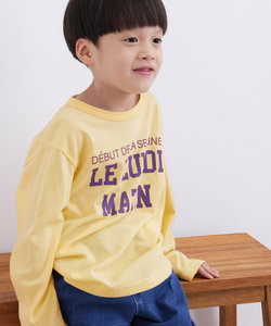 【KIDS】配色メッセージロングTシャツ