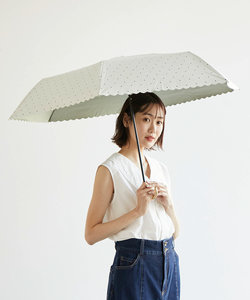【Wpc.】晴雨兼用/遮光ドットフラワーポイント折り畳み傘