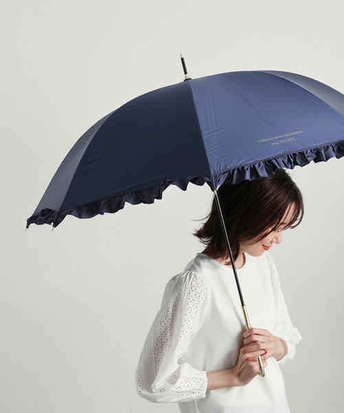 【Wpc.別注】晴雨兼用/遮光クラシックフリル長傘