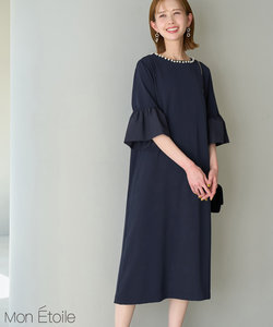 【一部店舗限定】【Mon E’toile/モンエトワール】パールサックDress