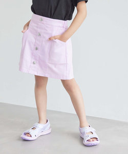 【KIDS】フロントボタンインパンツ付きスカート