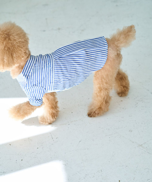 【DOG】刺繍ロゴ入りストライプシャツ
