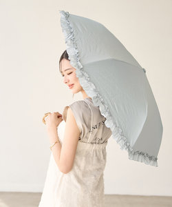 【ご好評につき追加生産】晴雨兼用/遮光3段折り畳みフリル傘
