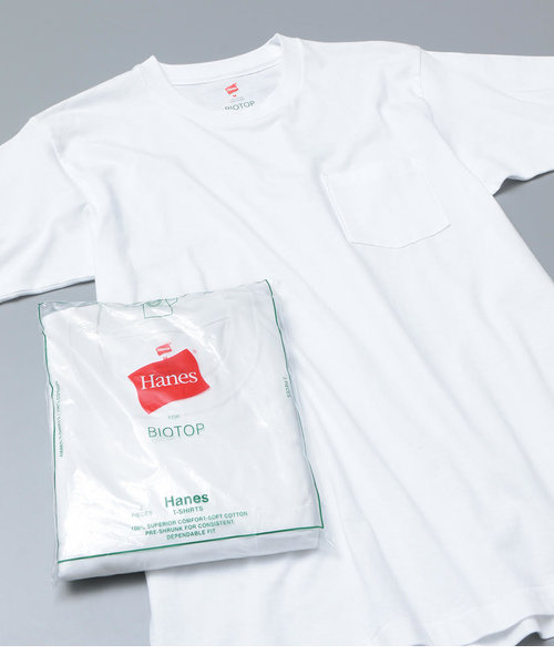 【Hanes for BIOTOP】2-Pack POCKET T-SHIRTS