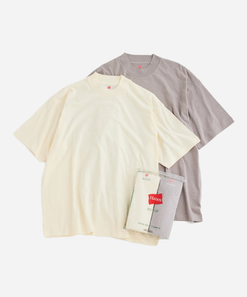 【Hanes for BIOTOP】RECYCLE COTTON MOCK NECK T-SHIRTS（2枚パック）/Unisex