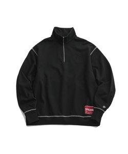 《別注》【SPALDING/スポルディング】EMBROIDERY HALF ZIP POLO SWEAT / UNISEX