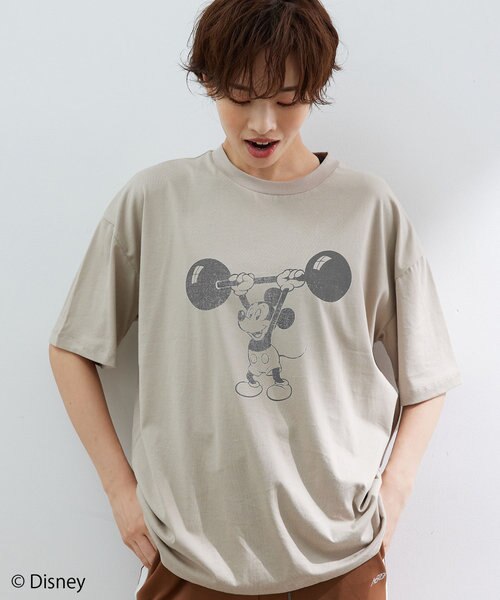 ミッキーマウス バーベルプリントtシャツ Nergy ナージー の通販 Mall ミッキーマウス バーベルプリントtシャツ Nergy ナージー の通販 Mall