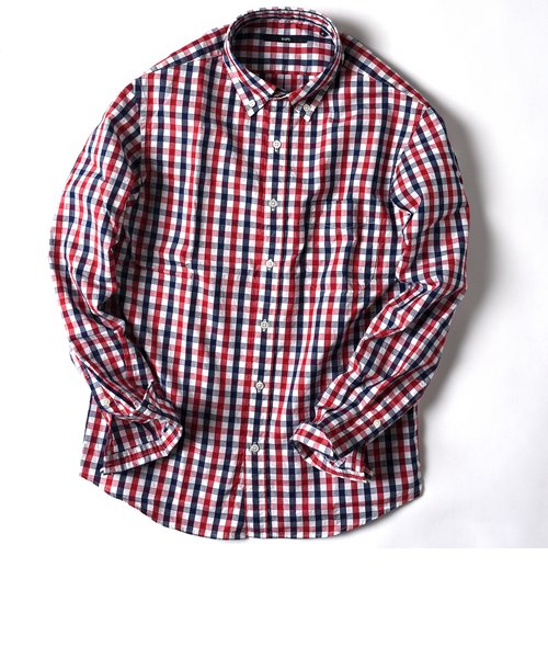 SC: ドビー織り ギンガムチェック ボタンダウン シャツ